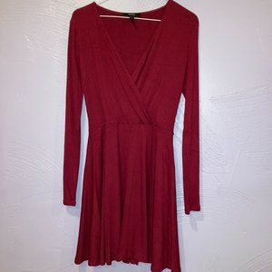 (3 FOR $27) F21 Long Sleeve V-Neck Wrap Dress